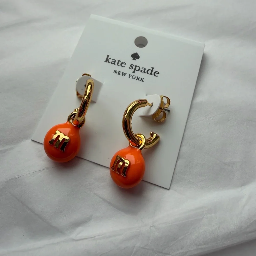 Brand new Kate Spade M&M orange earrings collab